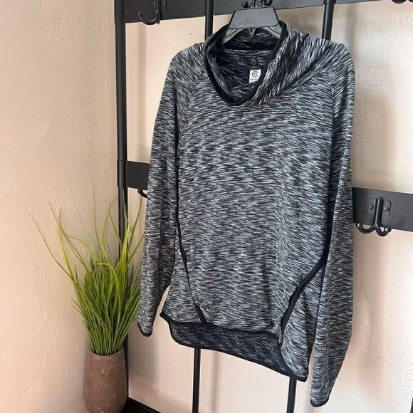 Champion fleece cowl neck pullover black thumb holes size large - Picture 11 of 15